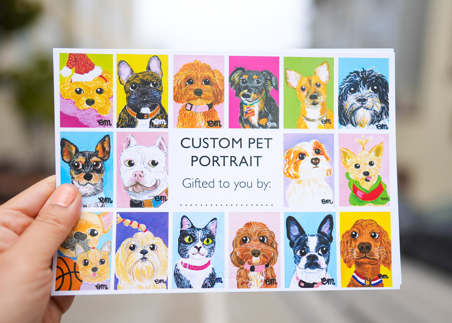Whimsical Custom Pet Portrait Gift Certificate