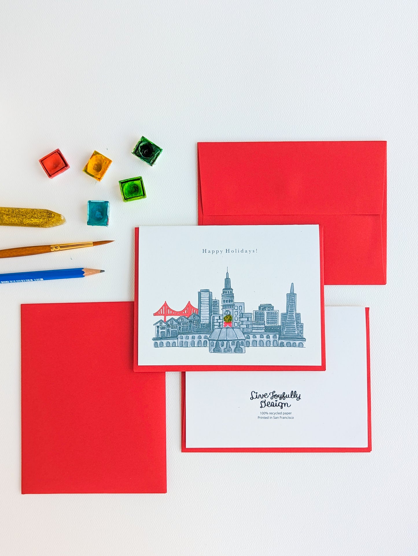 "The Happy Holidays from San Francisco" Holiday Card Set - B&W (5 cards)