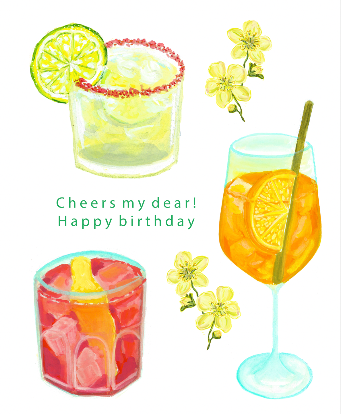 Cheers my dear’ Happy Birthday Greeting Card