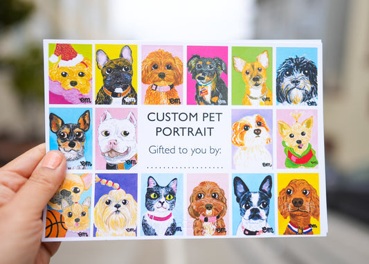 Whimsical Custom Pet Portrait Gift Certificate