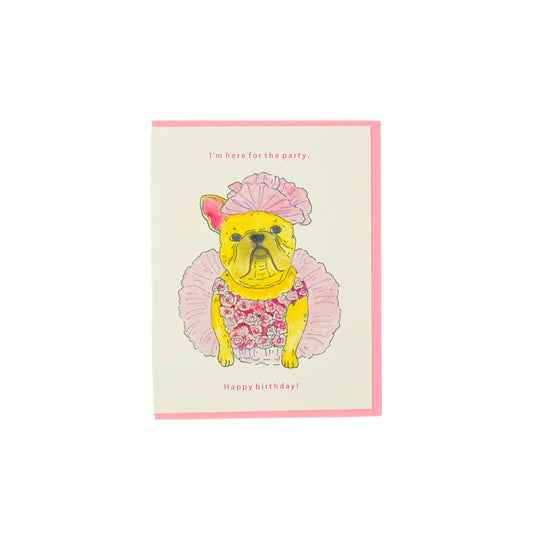 'Happy Birthday Frenchie' Greeting Card