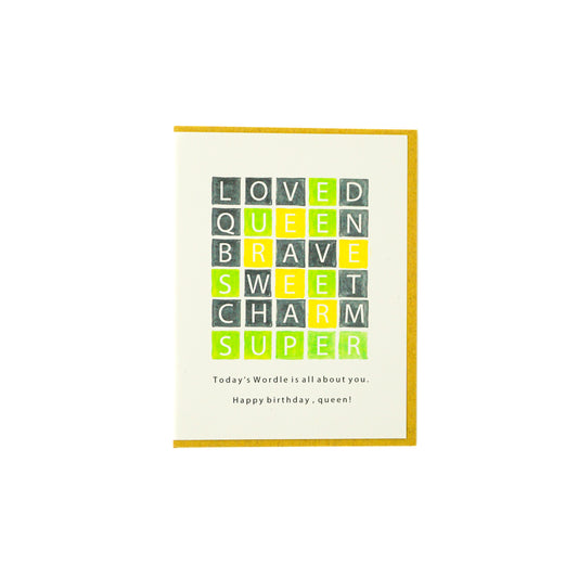 'Happy birthday to my Wordle queen' Greeting Card