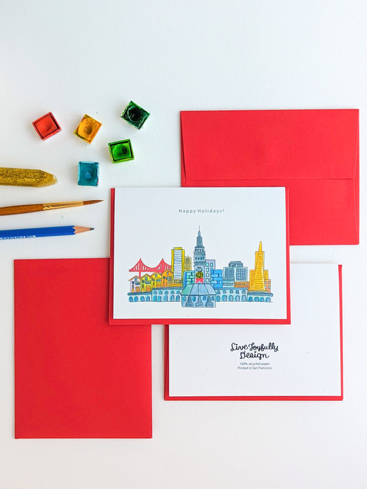 "The Happy Holidays from San Francisco" Holiday Card Set (5 cards)
