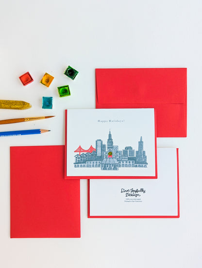 "The Happy Holidays from San Francisco" Holiday Card Set - B&W (5 cards)