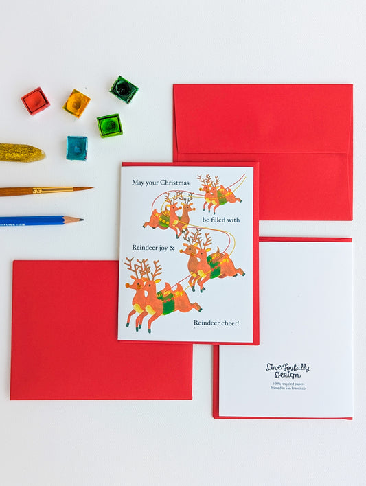 "Reindeer Joy" Holiday Card Set (5 cards)