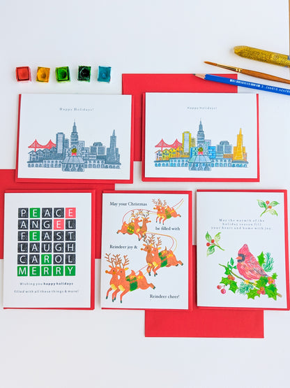 "The Happy Holidays" Assorted Card Set (5 cards)