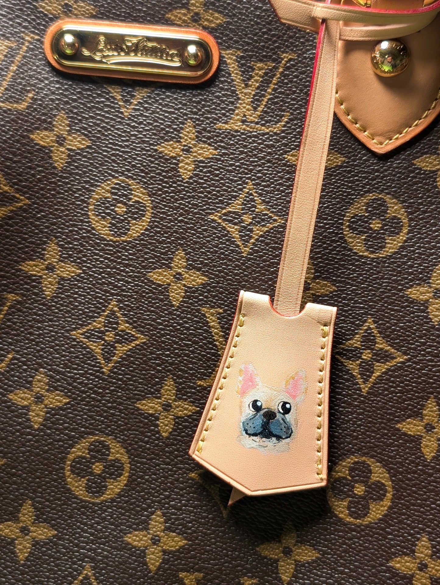 One-of-a-kind Hand-painted Leather Charm