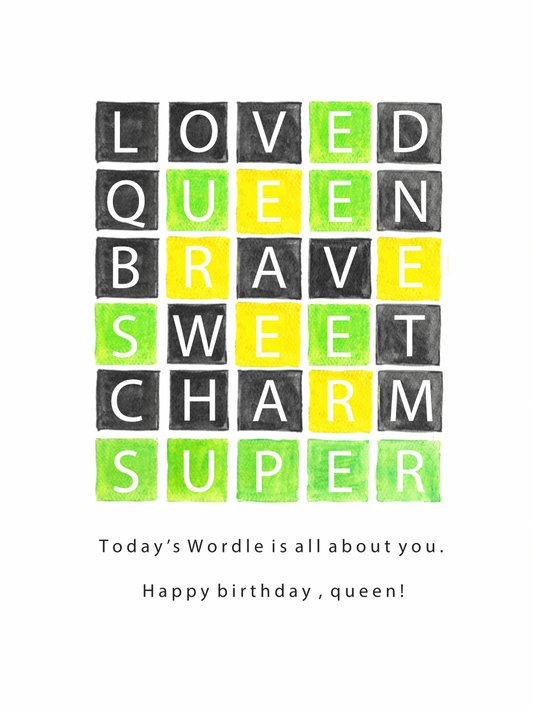 'Happy birthday to my Wordle queen' Greeting Card